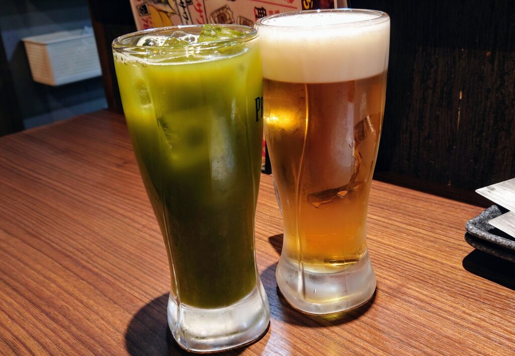 緑茶ハイ、生ビール